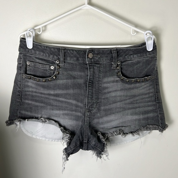 AEO High Waisted Frayed Denim Festival Jeans Size 12 - Picture 3 of 9